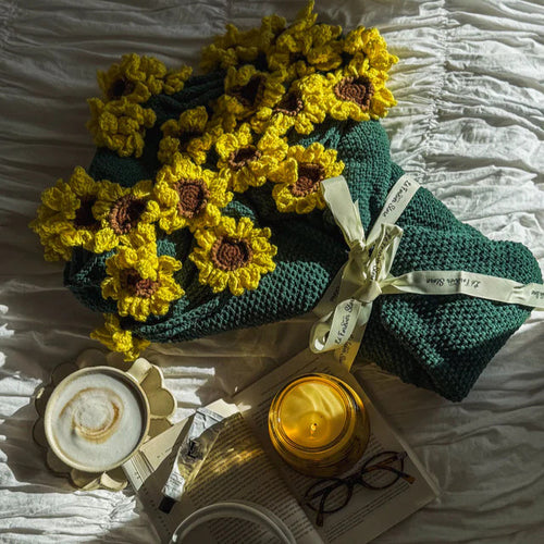 Blomfilt™ – Handvirkad bukett som blir till en filt