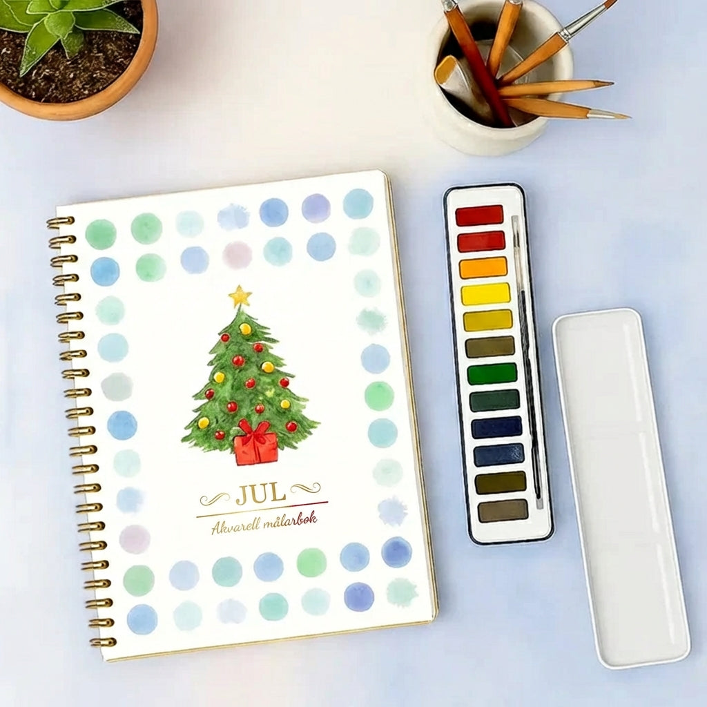 Komplett set för akvarellmålning